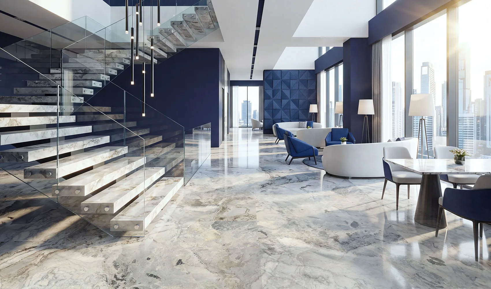 Мрамор Breccia Portovenere в интерьере ()